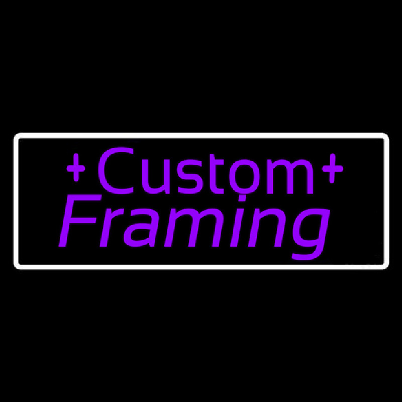 Purple Custom Framing Neonskylt