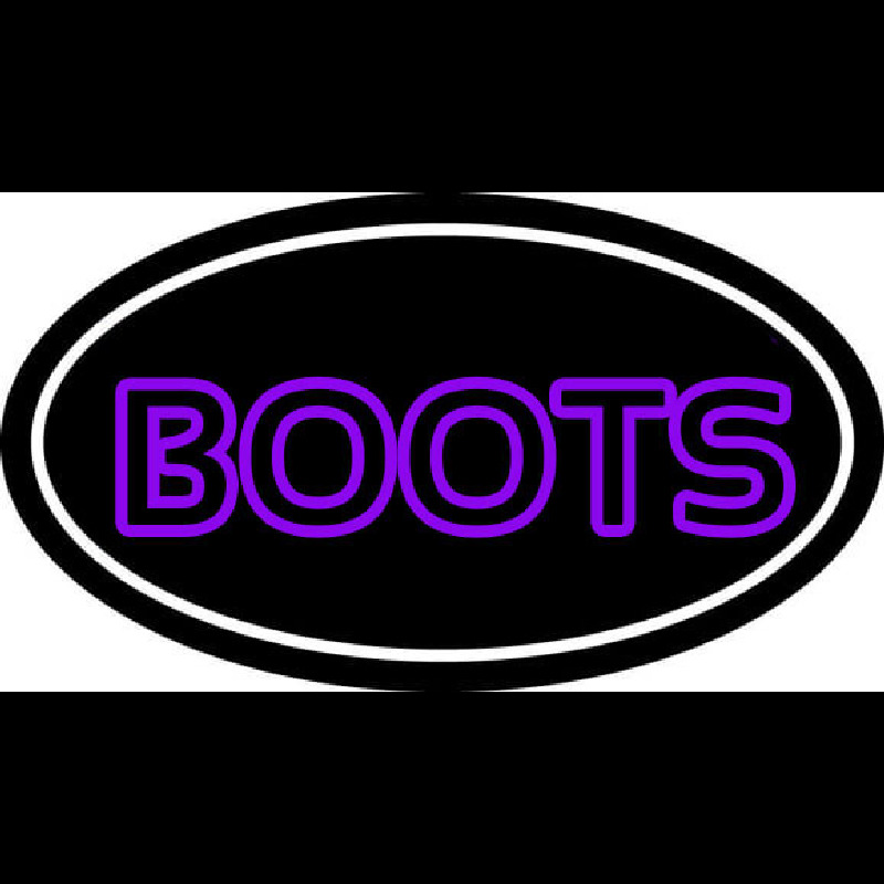 Purple Double Stroke Boots Neonskylt