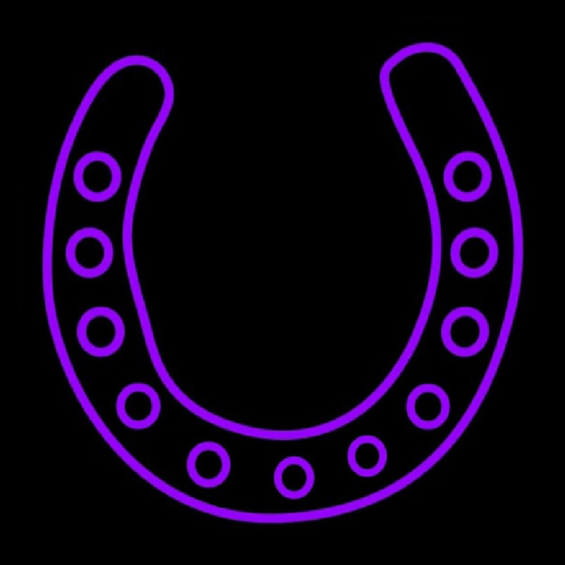 Purple Horseshoe Neonskylt