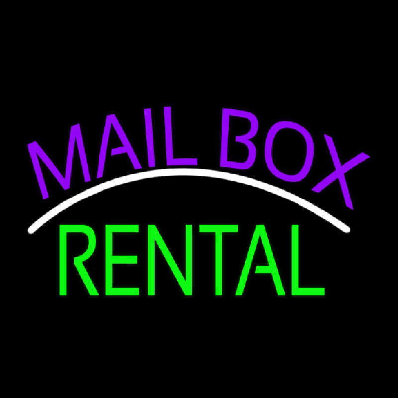 Purple Mailbo  Green Rental Block Neonskylt