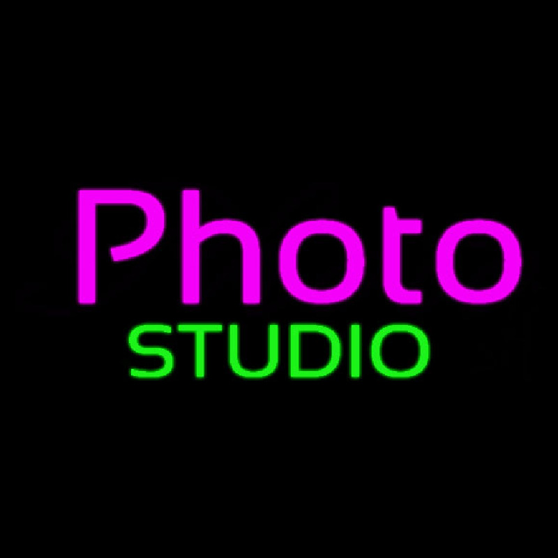 Purple Photo Green Studio Neonskylt