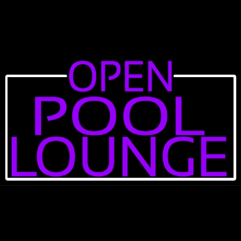 Purple Pool Lounge With White Border Neonskylt