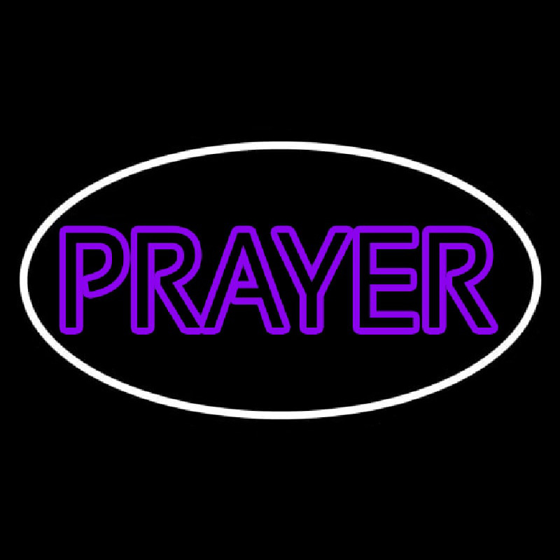 Purple Prayer With Border Neonskylt