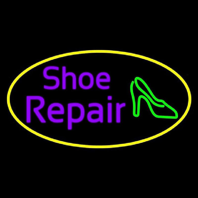 Purple Shoe Repair Sandal Neonskylt