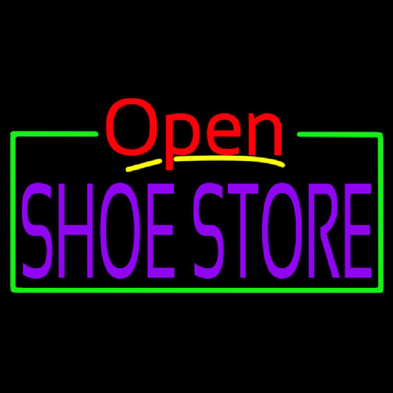 Purple Shoe Store Open Neonskylt