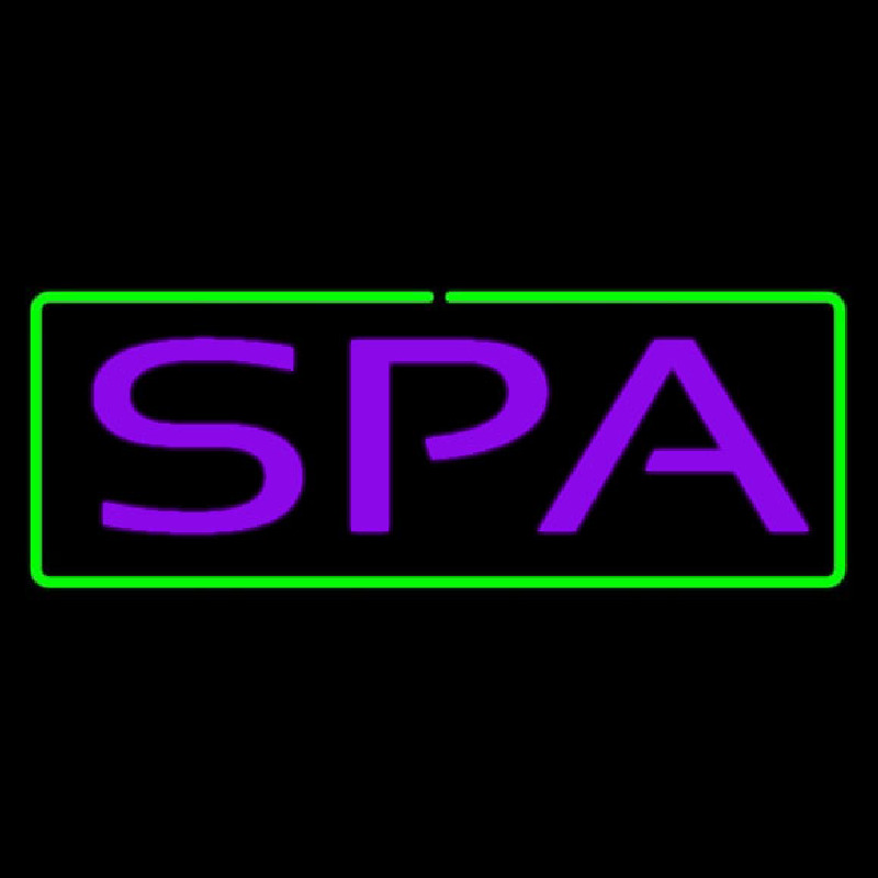 Purple Spa Green Border Neonskylt