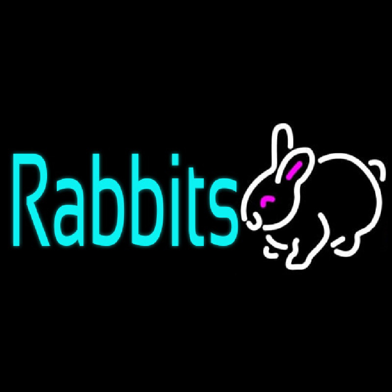 Rabbits Logo Neonskylt