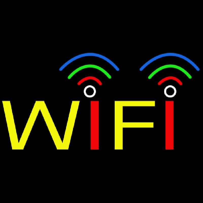 Rainbow Wifi Block Neonskylt