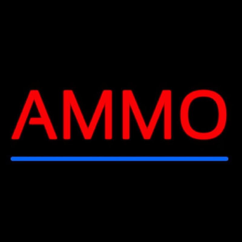 Red Ammo With Blue Line Neonskylt