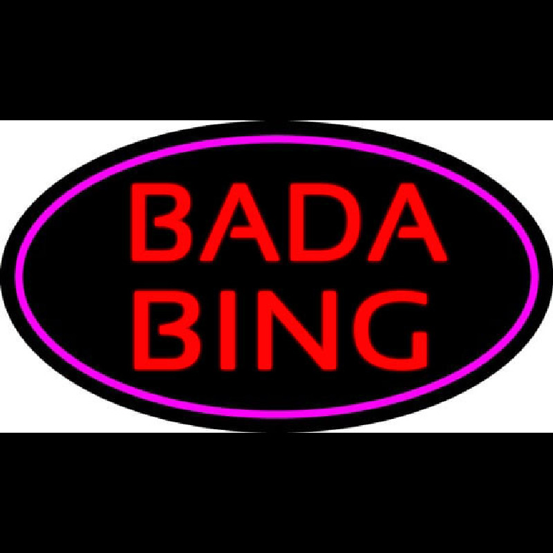 Red Bada Bing With Pink Border Club Neonskylt