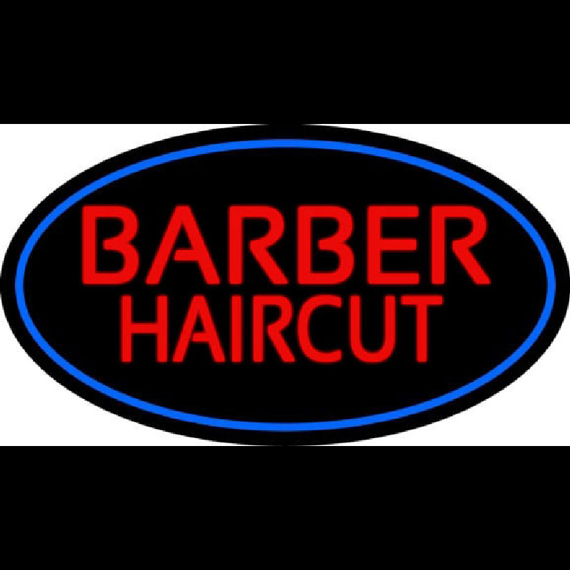 Red Barber Haircuts Neonskylt