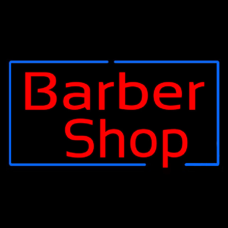 Red Barber Shop Border Neonskylt