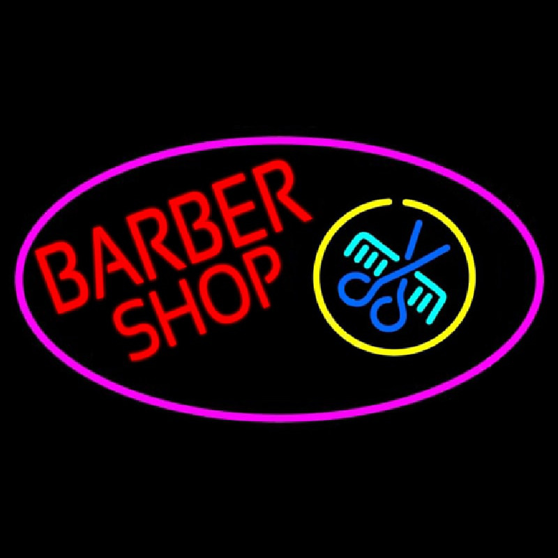 Red Barber Shop Neonskylt