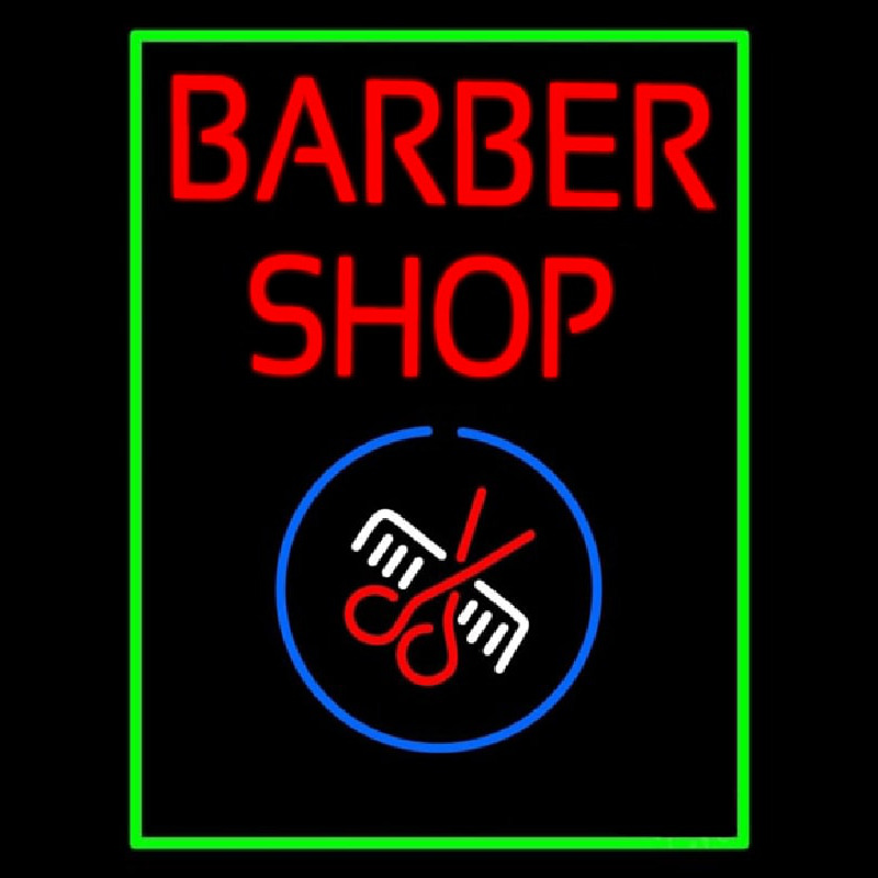 Red Barber Shop Neonskylt