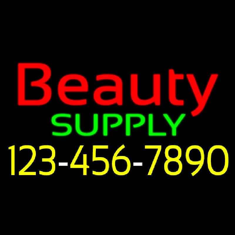 Red Beauty Supply With Phone Number Neonskylt