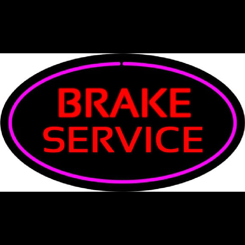 Red Brake Service Purple Oval Neonskylt