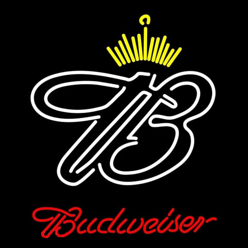 Red Budweiser Crown Beer Sign Neonskylt