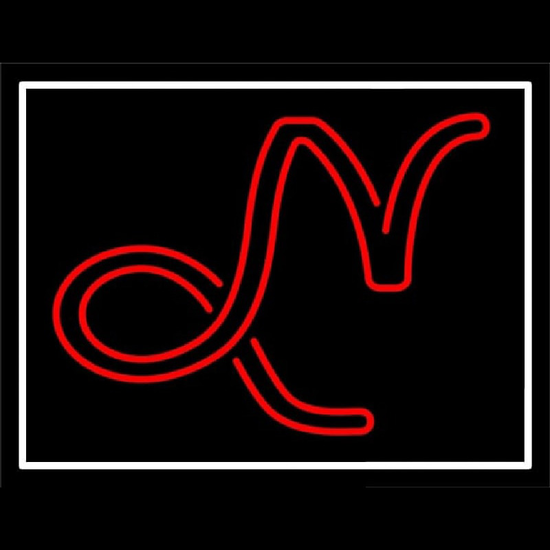 Red Capricorn Logo White Border Neonskylt