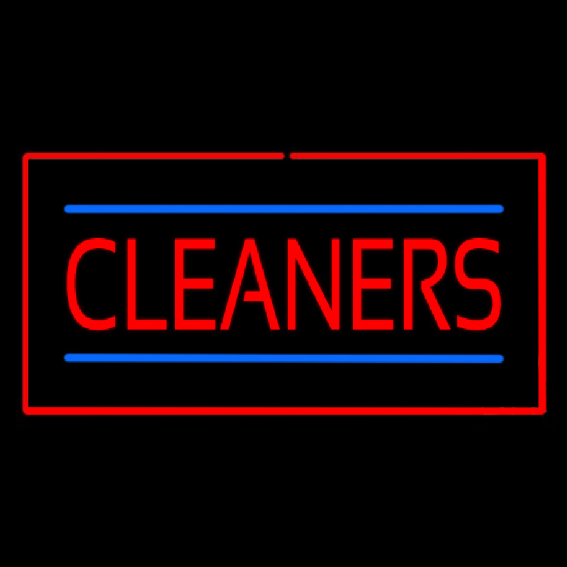 Red Cleaners Blue Lines Red Border Neonskylt