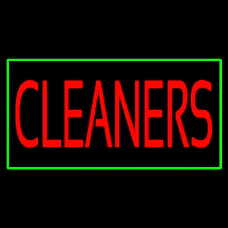 Red Cleaners Green Border Neonskylt