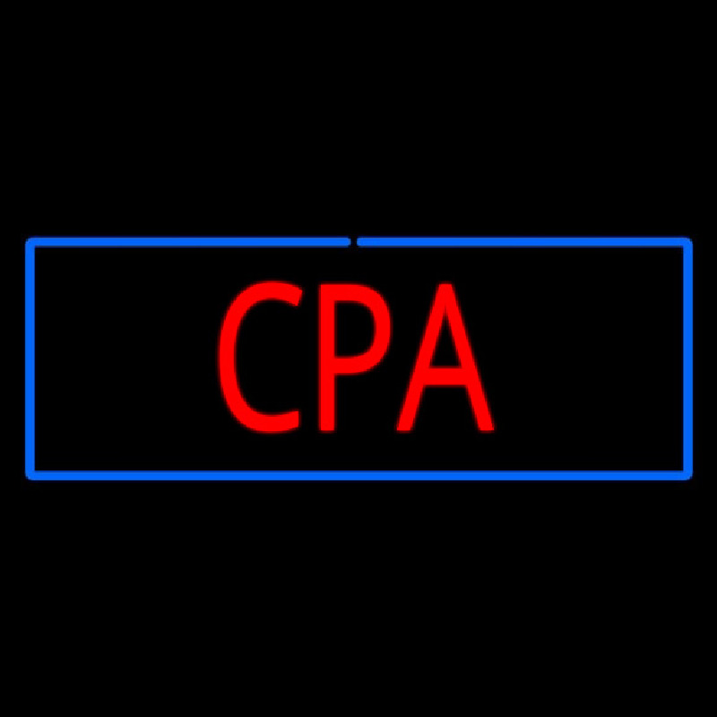 Red Cpa With Blue Border Neonskylt