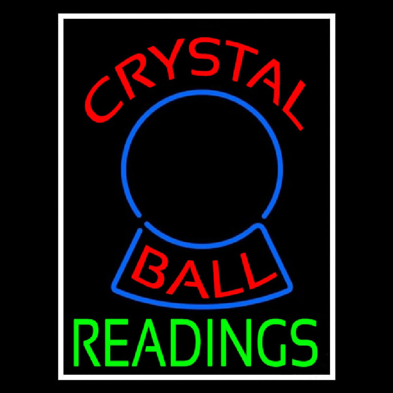 Red Crystal Ball Green Reader Neonskylt