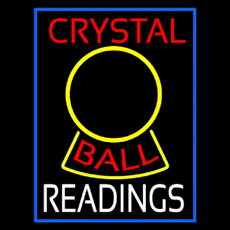 Red Crystal Ball White Reader Neonskylt