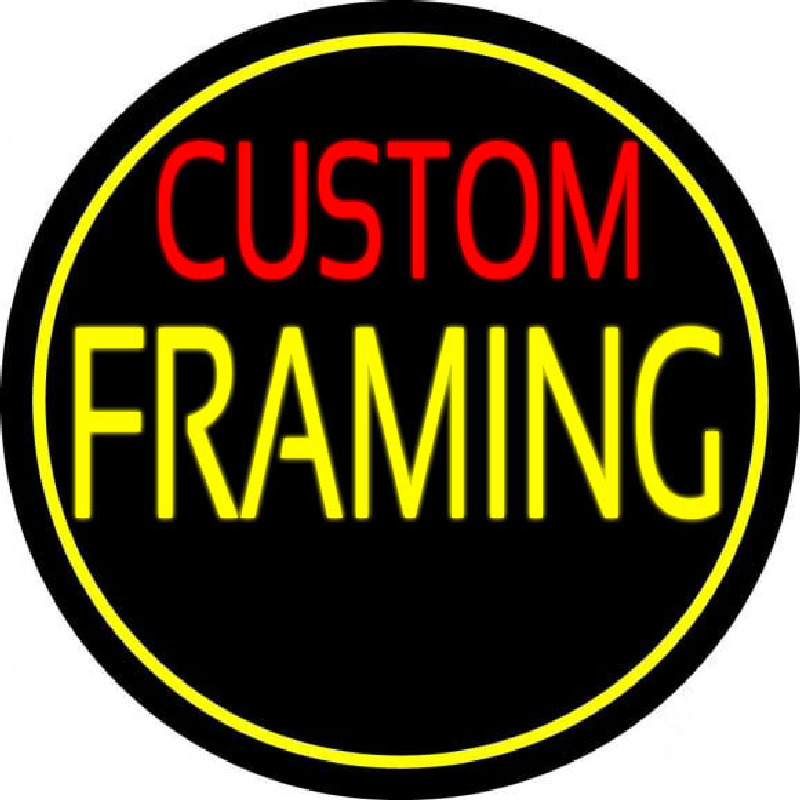 Red Custom Yellow Framing With Circle Neonskylt