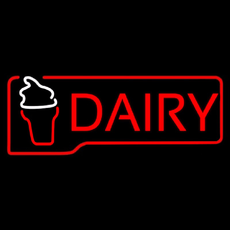 Red Dairy With Logo Neonskylt