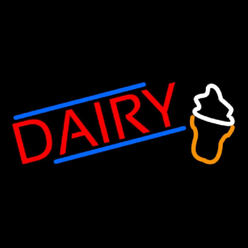 Red Dairy With Logo Neonskylt