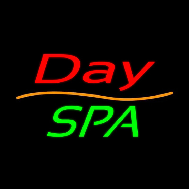 Red Day Spa Green Neonskylt