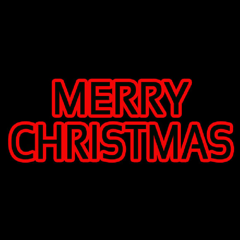 Red Double Stroke Merry Christmas Neonskylt