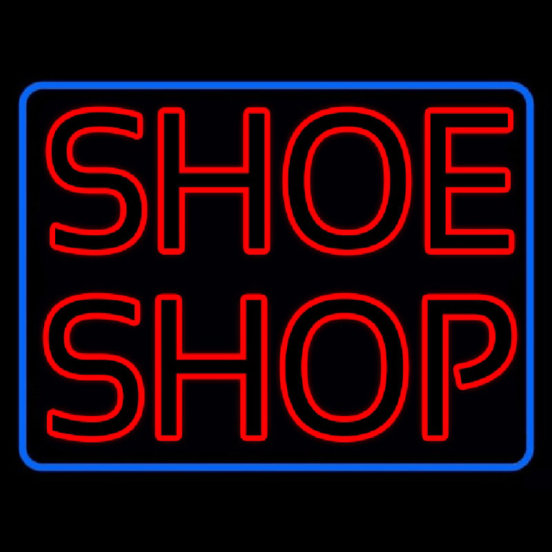 Red Double Stroke Shoe Shop Neonskylt