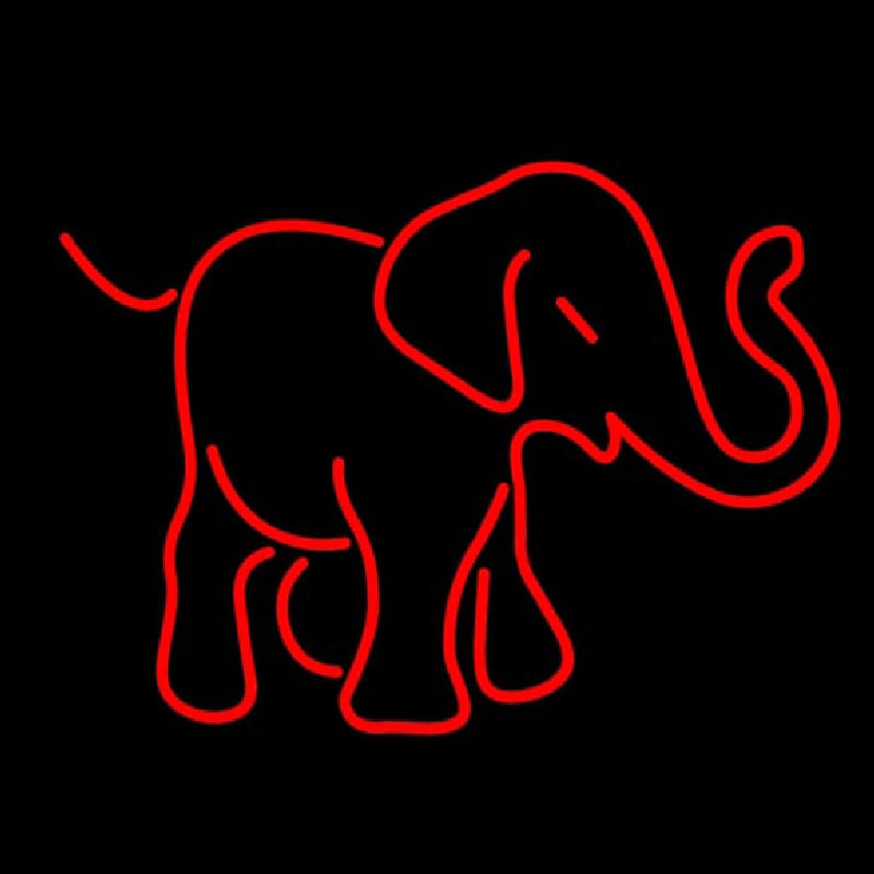 Red Elephant Logo Neonskylt