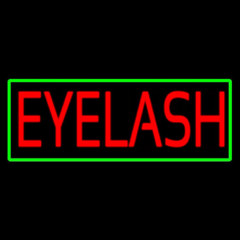 Red Eyelash Green Border Neonskylt