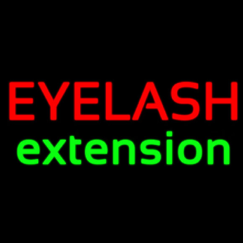 Red Eyelash Green E tension Neonskylt