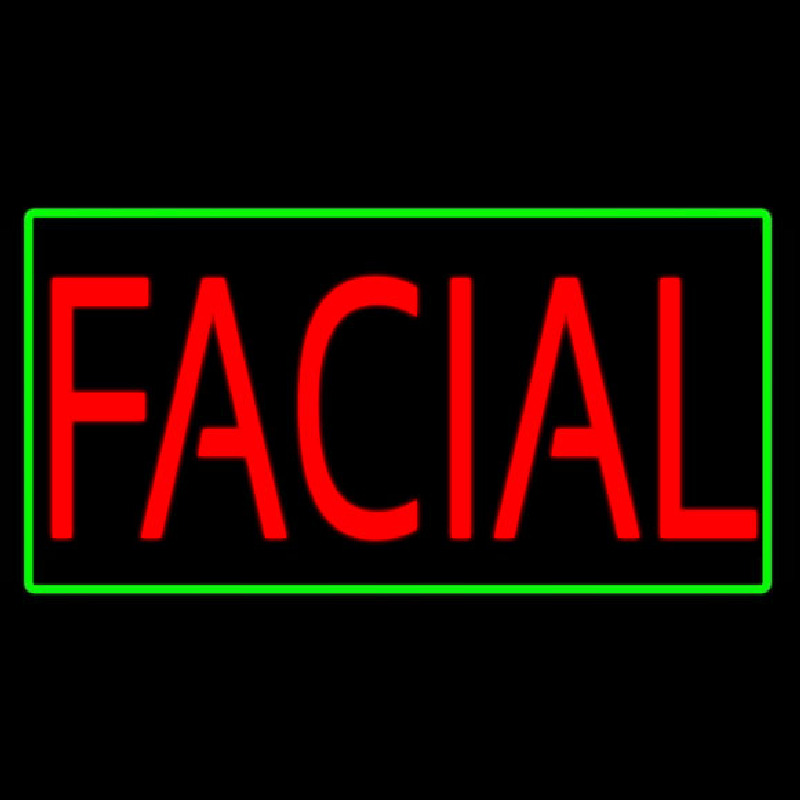 Red Facial Green Border Neonskylt