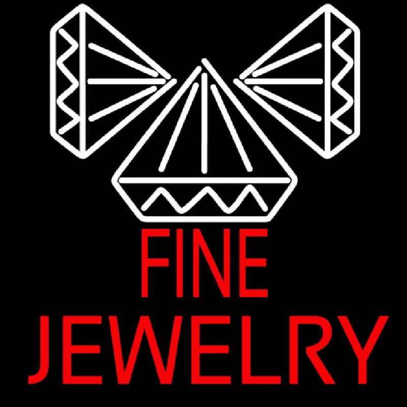 Red Fine Jewelry Block Neonskylt