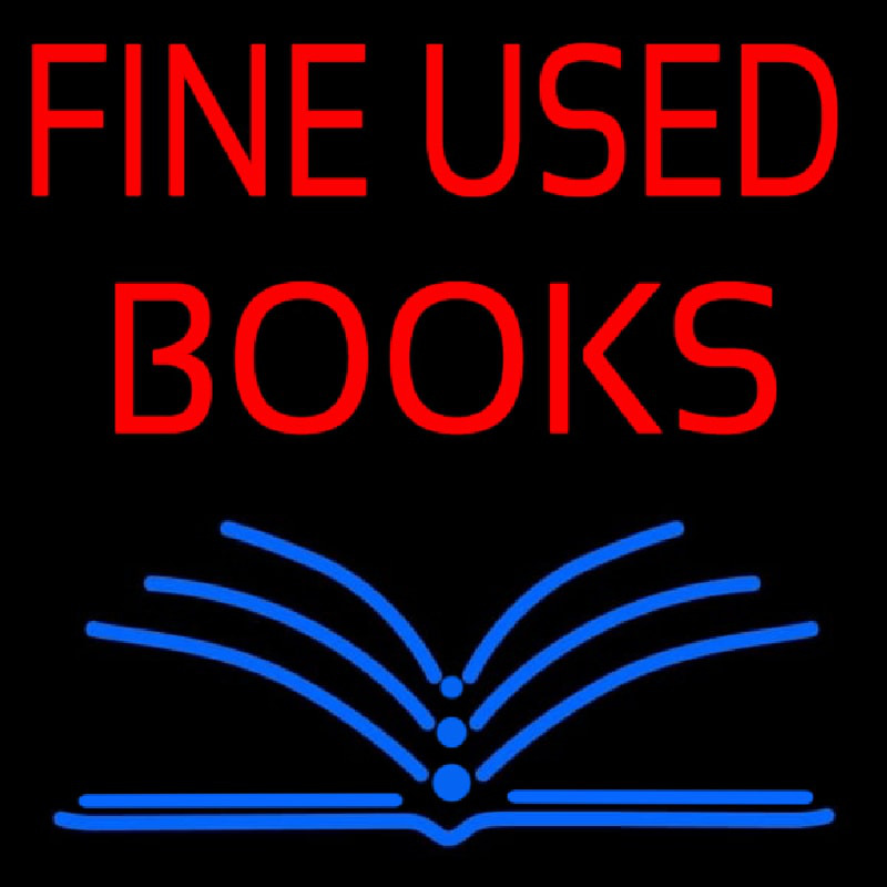 Red Fine Used Books Neonskylt