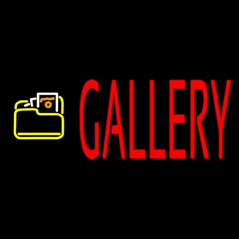 Red Gallery With Logo Neonskylt