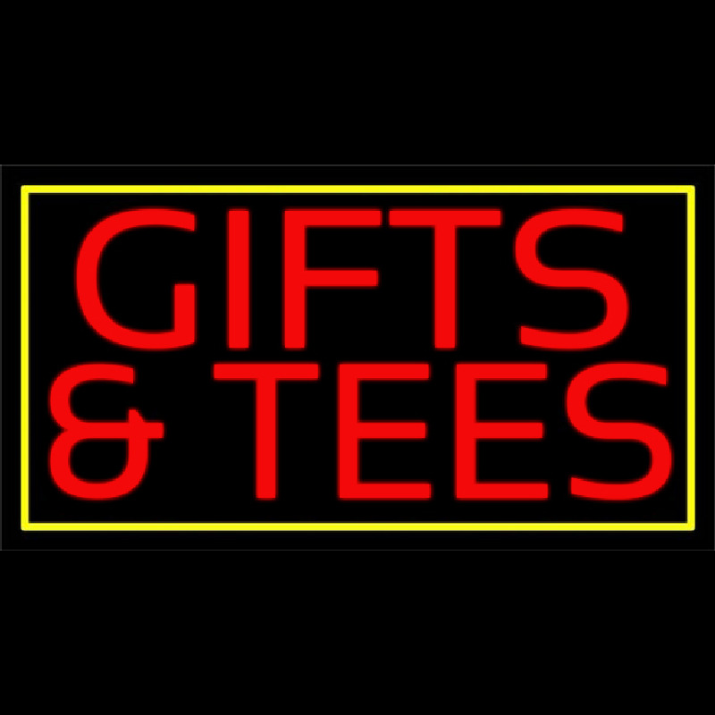 Red Gifts And Tees With Border Neonskylt