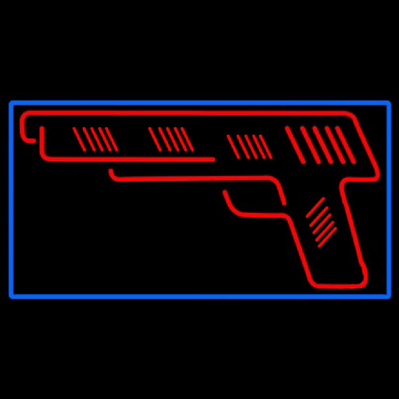 Red Gun Logo Neonskylt