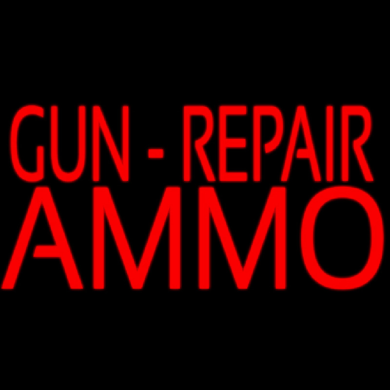 Red Gun Repair Ammo Neonskylt