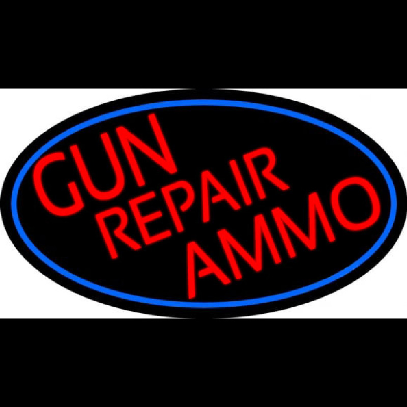 Red Gun Repair Ammo Neonskylt