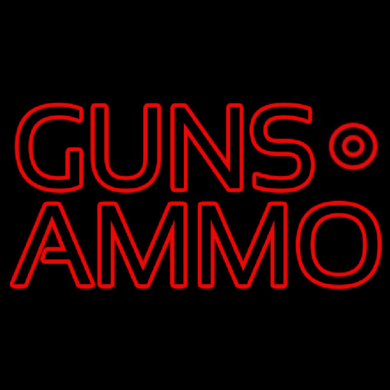 Red Guns Ammo Neonskylt