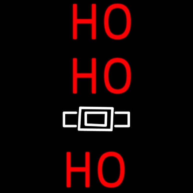 Red Ho Ho Ho Santa Logo Neonskylt