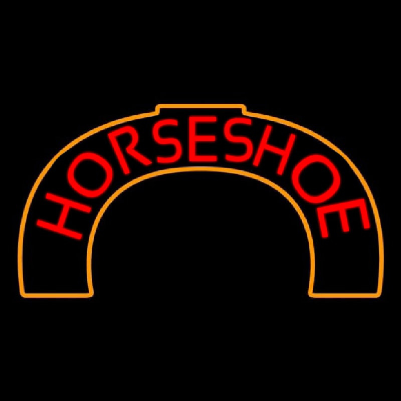 Red Horseshoe Neonskylt