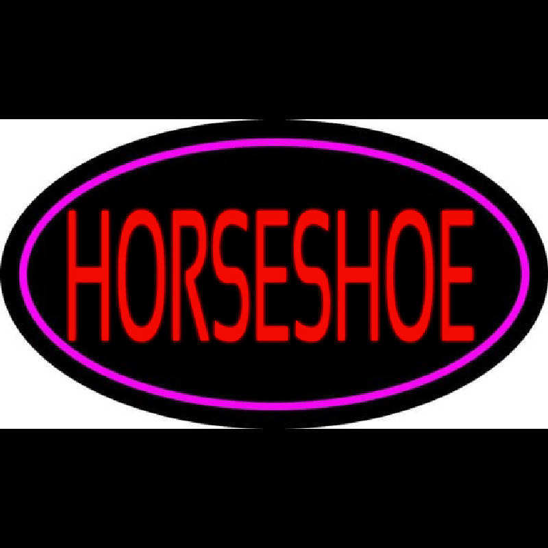 Red Horseshoe With Border Neonskylt