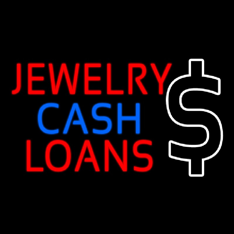 Red Jewelry Cash Loans Neonskylt