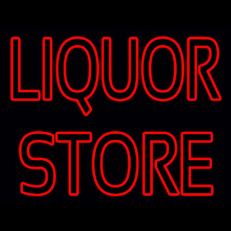 Red Liquor Store Neonskylt